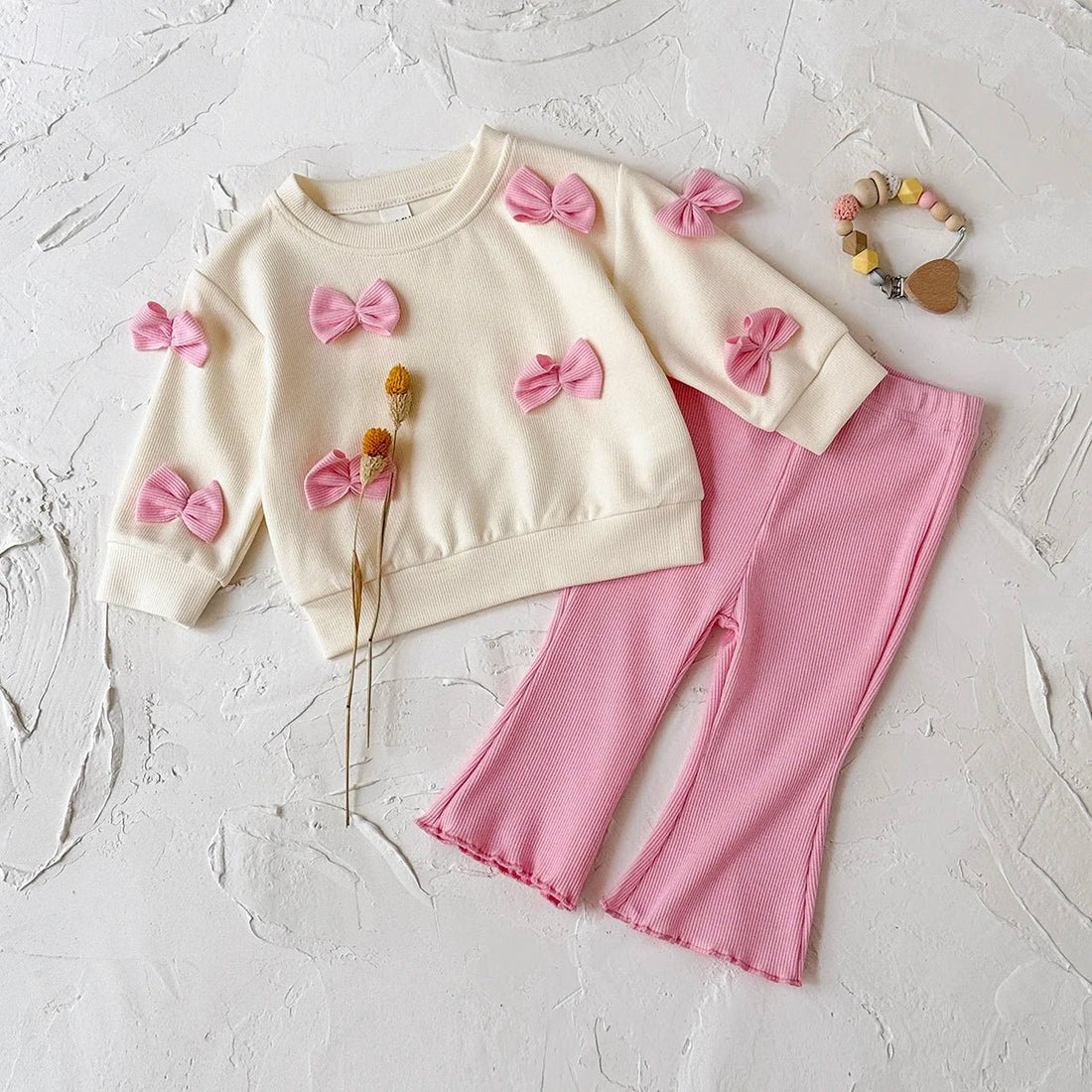 2-teiliges Baby-Set mit Schleifen