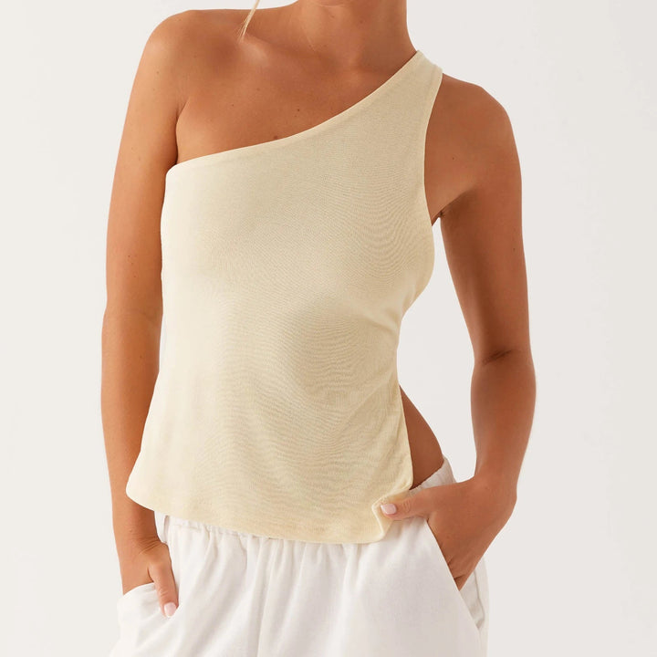 Asymmetrisches One-Shoulder Tanktop mit Schleifendetail