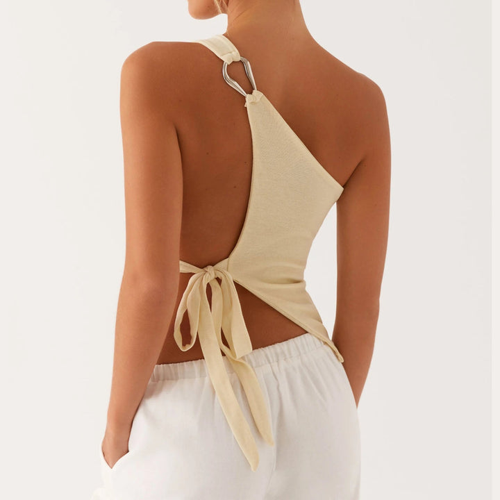 Asymmetrisches One-Shoulder Tanktop mit Schleifendetail