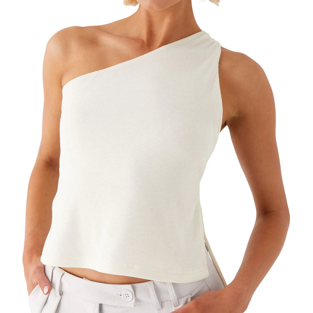 Asymmetrisches One-Shoulder Tanktop mit Schleifendetail