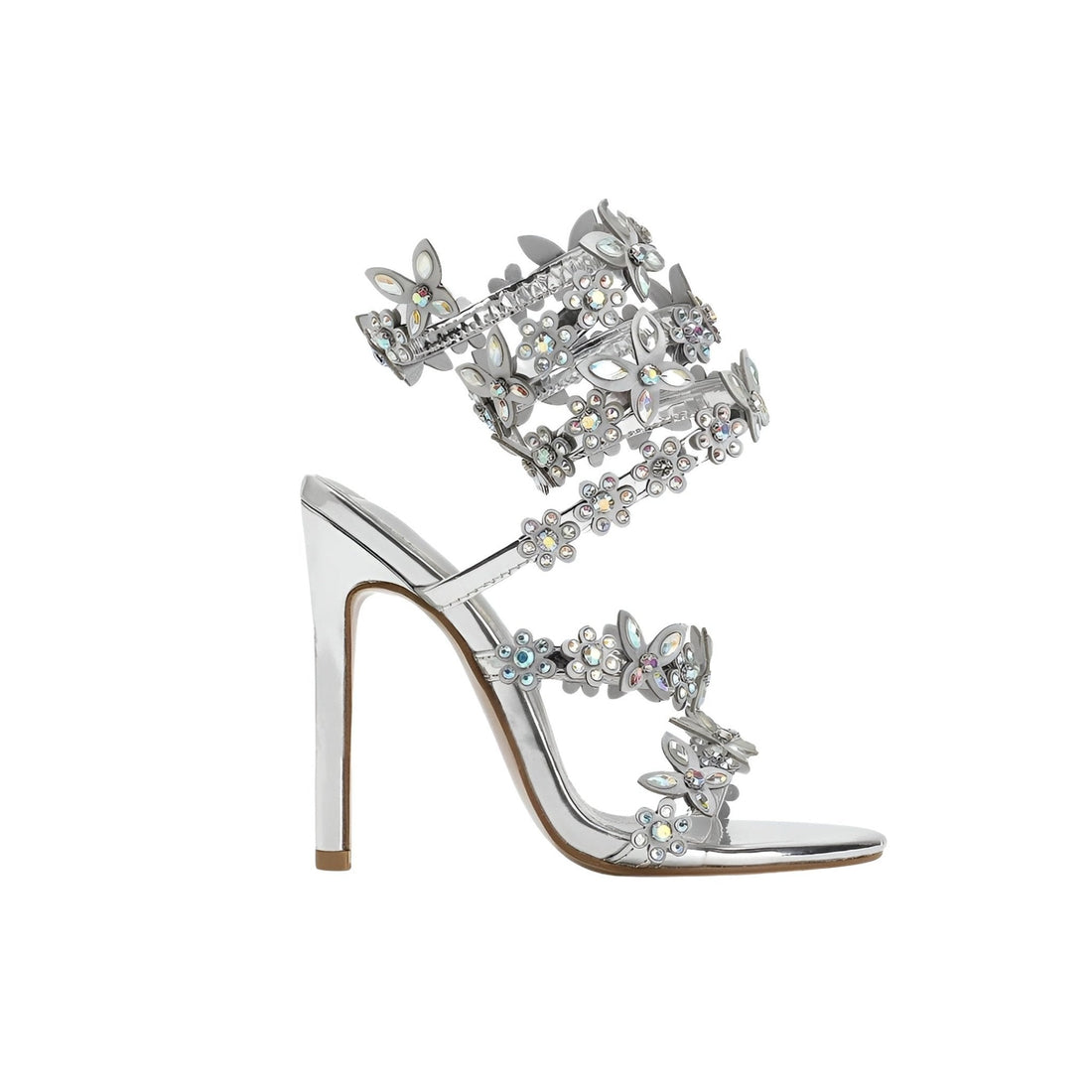 Damen High Heels Sandalen mit Kristallen