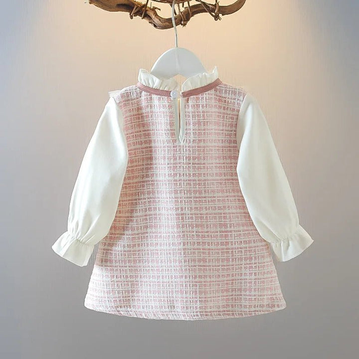 Langarm-Kleid mit Schleife & Karomuster – für kleine Mädchen (9 Monate – 3 Jahre)