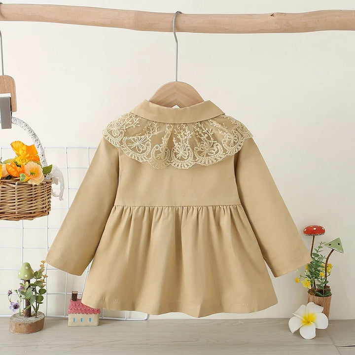 Mädchen-Jacke mit Schleifen & Spitzenkragen Herbst-Liebling für kleine Fashionista