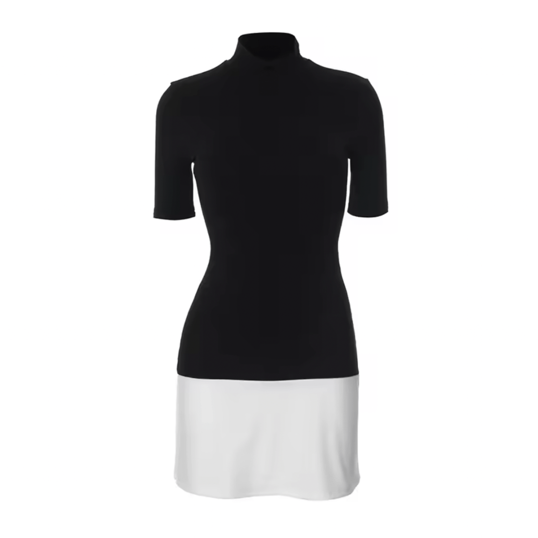 MINI KLEID MIT ROLLKRAGEN