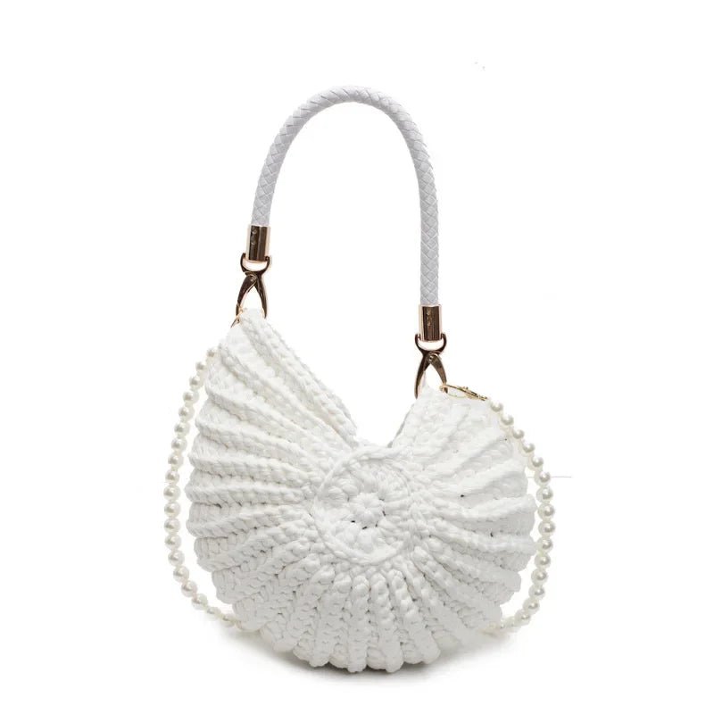 Muschel-Style Handtasche mit Perlendetails