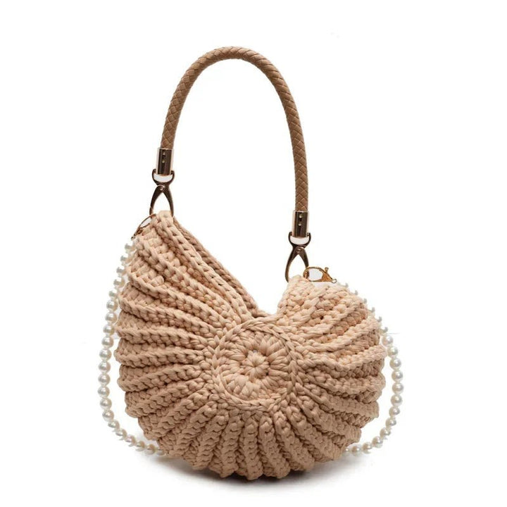 Muschel-Style Handtasche mit Perlendetails
