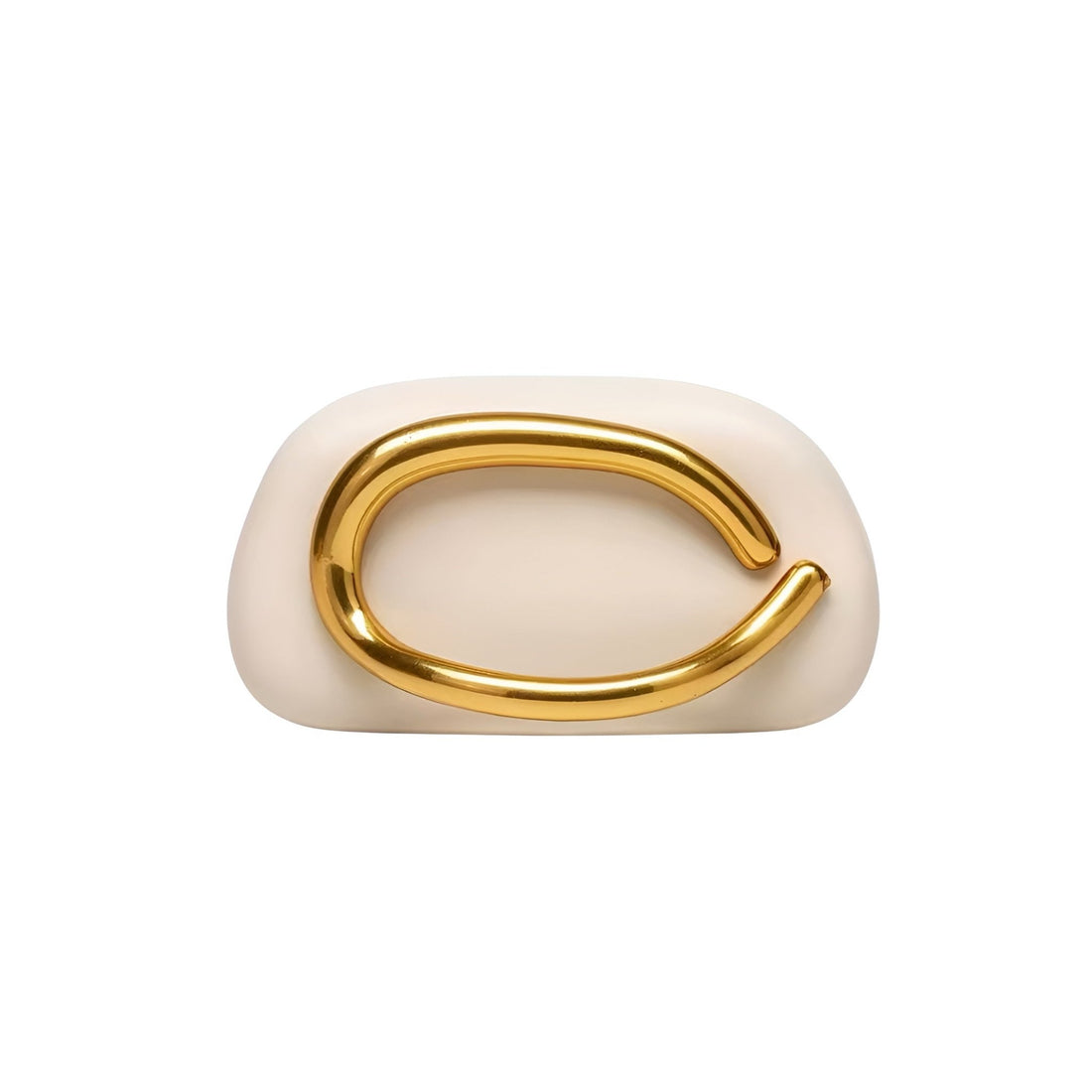 Statement-Clutch mit goldener Griffform