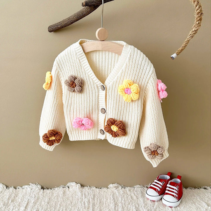 Strickjacke mit 3D-Blumen
