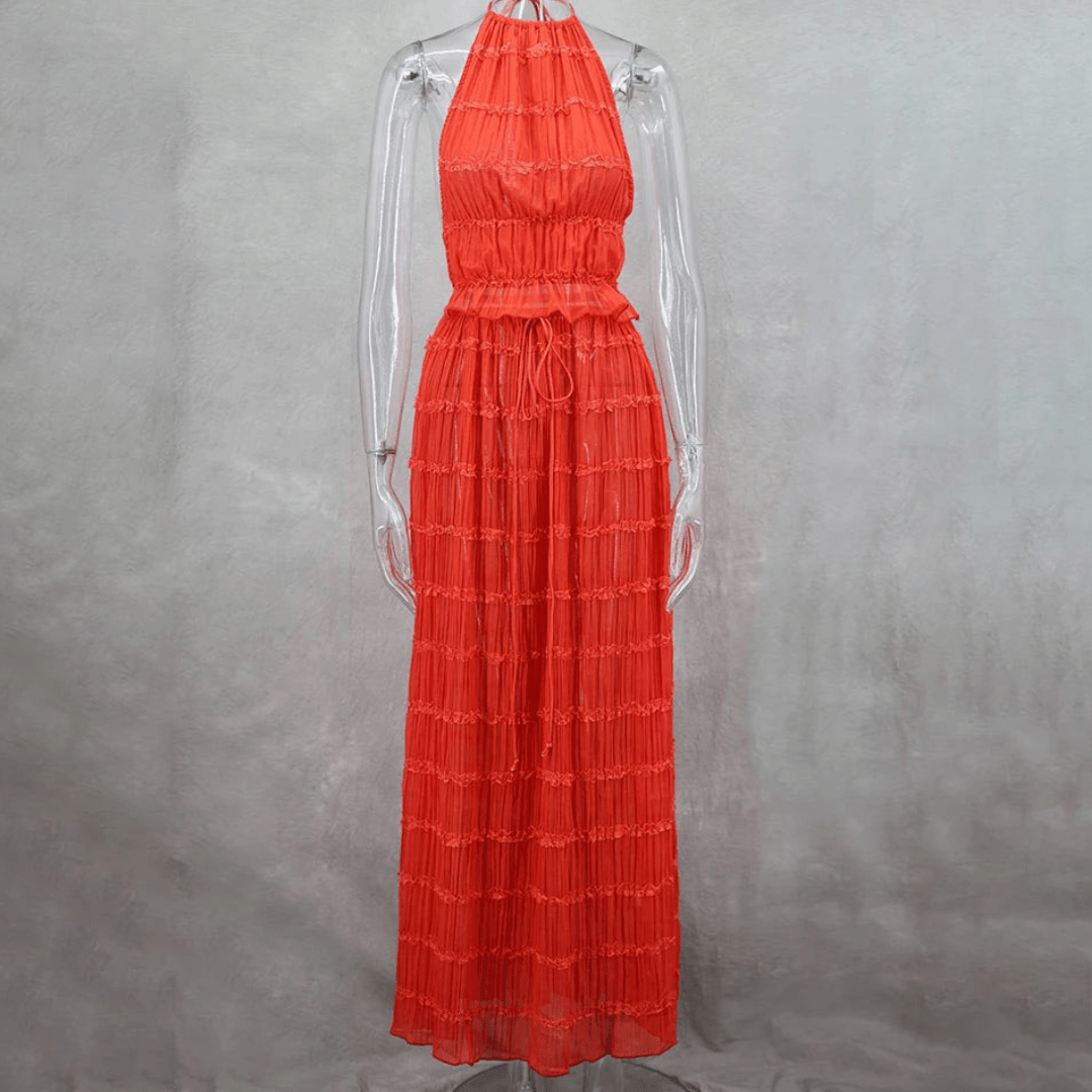 Sunset Set – Faltentop & Maxirock im Sommer-Look